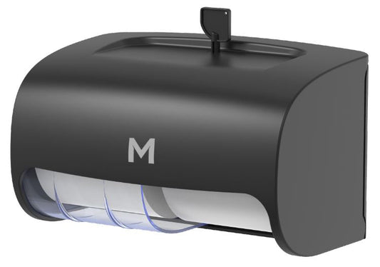 Horizontal Toilet Roll Dispenser - Black, 2 Roll Capacity (Per Each)