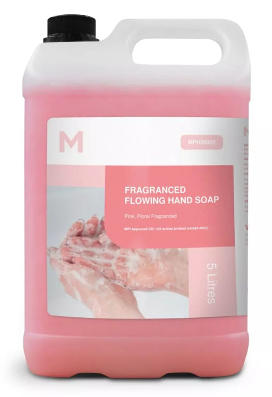 Fragranced Flowing Hand Soap - Pink, 5L Refill Bottle (Per Bottle)