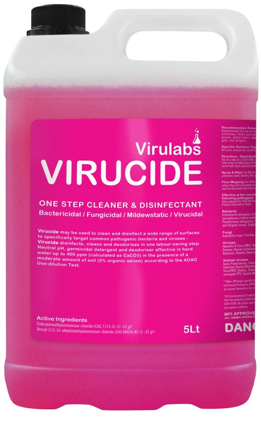 Virucide Cleaning Agent - Pink, 5L Refill Bottle (Per Bottle)
