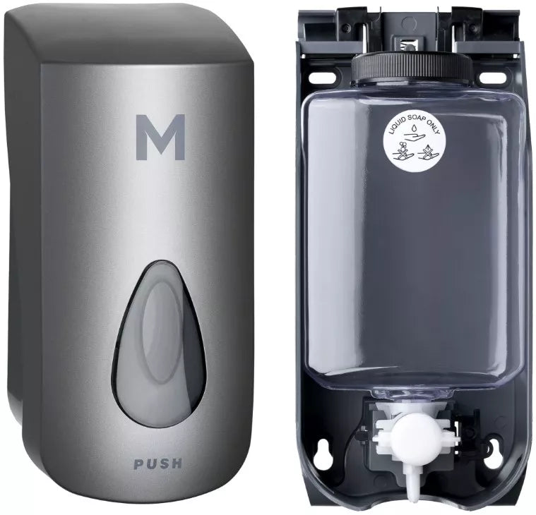 Liquid Wall Dispenser - Silver, 1000ml Capacity (Per Each)