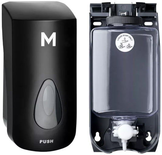 Liquid Wall Dispenser - Black, 1000ml Capacity (Per Each)