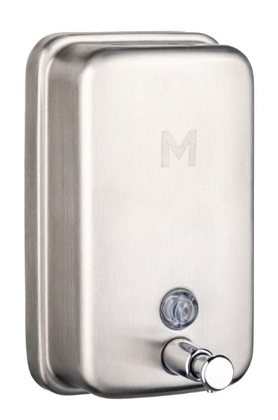 Stainless Liquid Wall Dispenser - Silver, Vertical, 1200ml Capacity (Per Each)