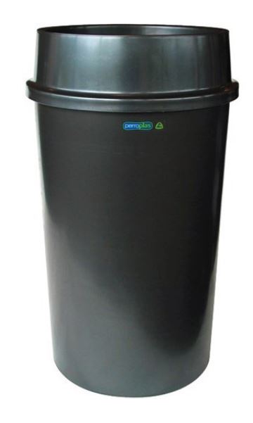 Plastic Flip Top Rubbish Bin 60L - Grey, 420mm x 750mm (Per Each)