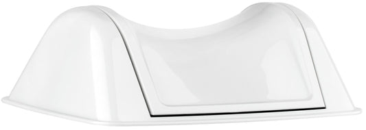 Plastic Rectangle Bin 8L Swing Lid - White, Weighted Swing Design (Per Each)