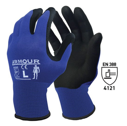 Nitrile Sandy Work Gloves - Blue/Black, 2XL, 13 Gauge (Per Pair)