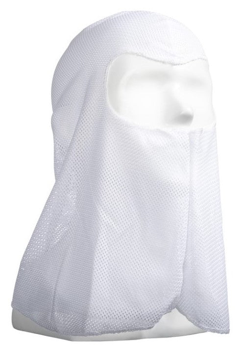 Polycotton Full Face Balaclavas - White, 390mm, Reusable/Washable (Per 200 Balaclavas/Box)