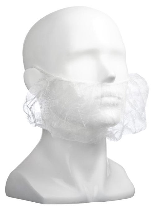 Polypropylene Beard Covers Double Loop - White, 230mm x 430mm, 12gsm (Per 1000 Covers/Box)