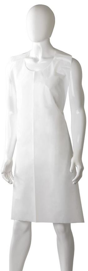 Polyethylene Back Tie Apron - White, 800mm x 1250mm x 20mu (Per 700 Aprons/Box)