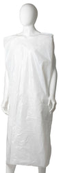 Polyethylene Sleeveless Aprons - White, 800mm x 1400mm x 30mu (Per 250 Aprons/Box)