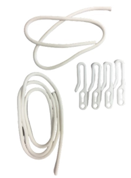 PVC Apron Waist Hooks - White, 450mm Length (Per Set)