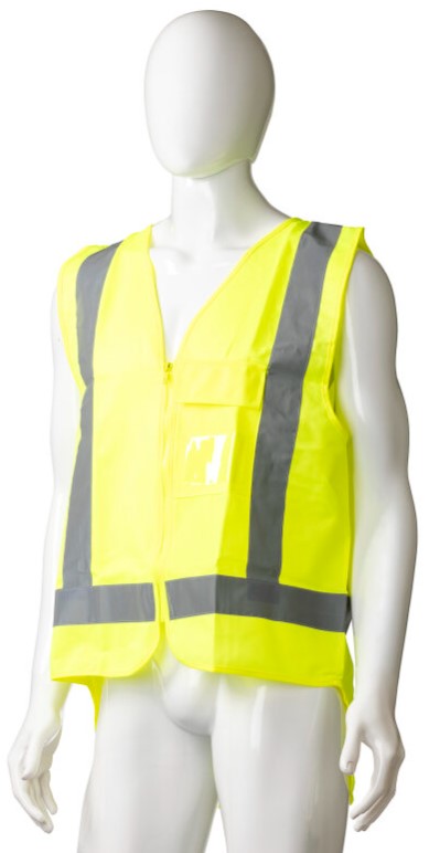 High Visibility Day/Night Safety Vest - Yellow, M, 120g Polyester Fabric (Per Each)