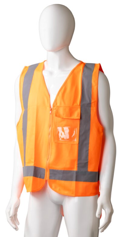 High Visibility Day/Night Safety Vest - Orange, 2XL, 120g Polyester Fabric (Per Each)