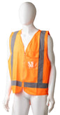 High Visibility Day/Night Safety Vest - Orange, XL, 120g Polyester Fabric (Per Each)