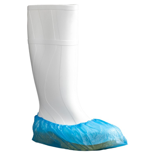 Polyethylene Shoe Covers - Blue, 200mm x 400mm, 3.5g (Per 1600 Covers/Box)