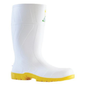 Industrial PVC Gumboots - White/Yellow, Size 14 (Per Pair)