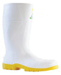 Industrial PVC Gumboots - White/Yellow, Size 11 (Per Pair)