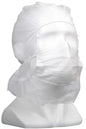 Polypropylene Balaclavas + Facemask - White, Elasticated, 25gsm (Per 400 Balaclavas/Box)