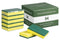 Premium Scouring Sponges - Yellow/Green, 75mm x 100mm x 30mm (Per 80 Sponges/Box)