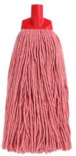 Cut Cotton Mop Head - Red, 25mm x 400g / 300mm (Per Each)