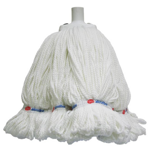 Looped Microfibre Mop Head - White, 25mm x 400g / 330mm (Per Each)