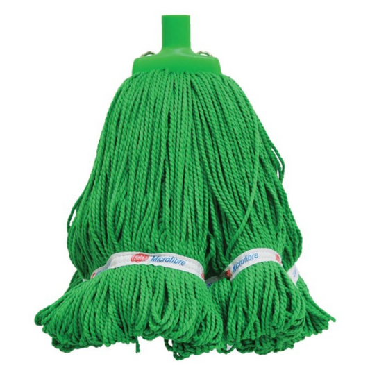 Looped Microfibre Mop Head - Green, 25mm x 400g / 330mm (Per Each)