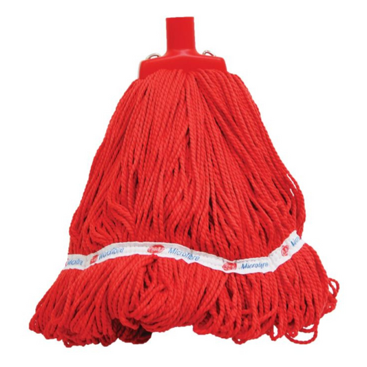 Looped Microfibre Mop Head - Red, 25mm x 400g / 330mm (Per Each)