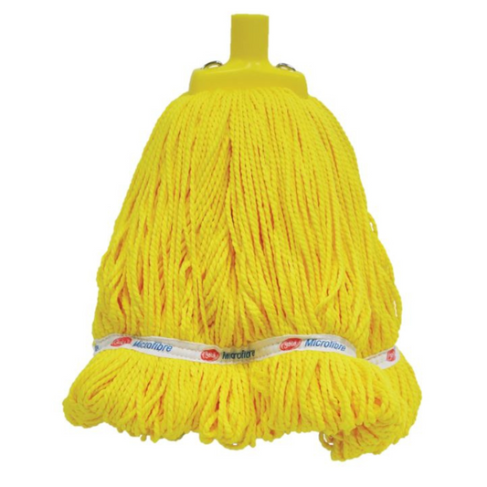 Looped Microfibre Mop Head - Yellow, 25mm x 400g / 330mm (Per Each)