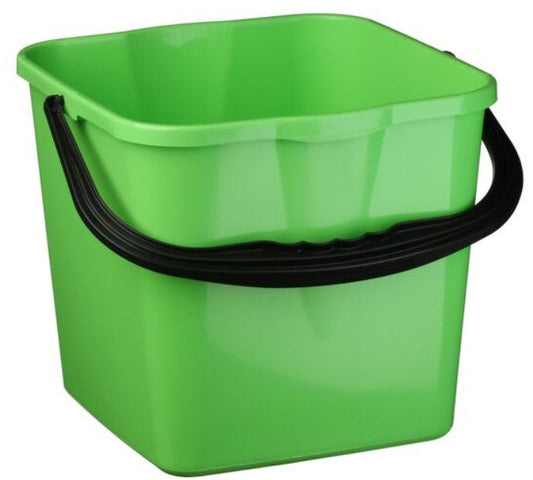Square Bucket - Green, 12L Capacity (Per Each)