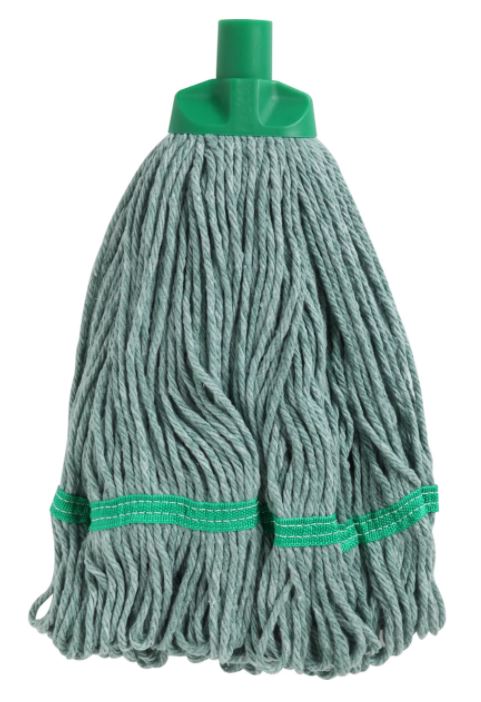 Looped Cotton Mop Head - Green, 25mm x 350g / 300mm (Per Each)