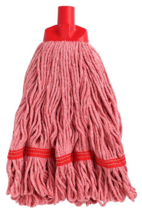 Looped Cotton Mop Head - Red, 25mm x 350g / 300mm (Per Each)