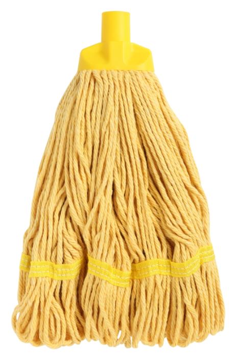 Looped Cotton Mop Head - Yellow, 25mm x 350g / 300mm (Per Each)