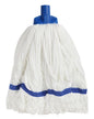 Looped Microfibre Mop Head - White/Blue, 25mm x 350g / 330mm (Per Each)