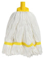 Looped Microfibre Mop Head - White/Yellow, 25mm x 350g / 330mm (Per Each)