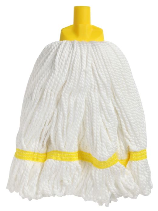 Looped Microfibre Mop Head - White/Yellow, 25mm x 350g / 330mm (12)