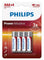 Philips Power Alkaline Battery - Red, AAA (Per 4 Batteries/Pack)