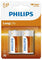 Philips Long Life Battery - Orange, C Size (Per 2 Batteries/Pack)