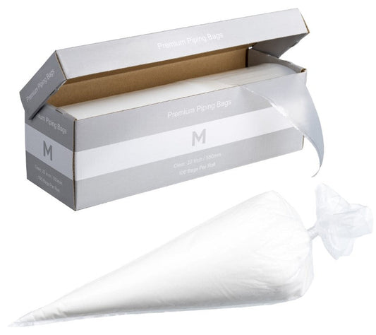 Premium Piping Bags - Clear, 550mm / 22 Inch x 80mu (Per 5 Roll/Box)
