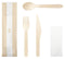 Wooden Cutlery Set 4/1 - Natural, Fork/Knife/Spoon/Napkin, FSC 100%® (Per 400 Packs/Box)