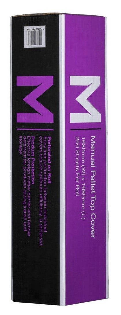 Manual Polyethylene Pallet Cover - Black, 1680mm x 1680mm x 20mu (Per 250 Sheets/Roll)