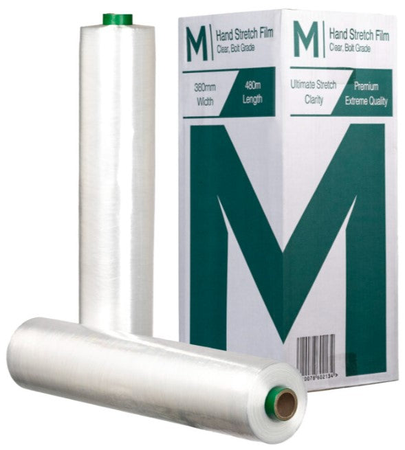 Bolt Prestretch Hand Stretch Film - Clear, 390mm x 480m x 5mu (4 Rolls/Box)