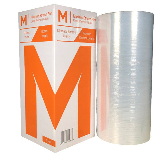 Cast Machine Stretch Film - Clear, 500mm x 1920m x 17mu (Per Roll)